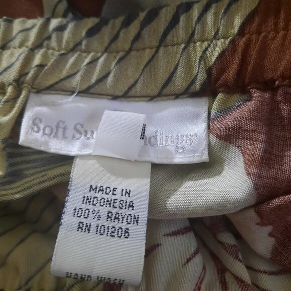 Soft Surroundings Womens Tropical Floral Leaf Pattern Pull-On Maxi Skirt Size SP - Picture 6 of 8